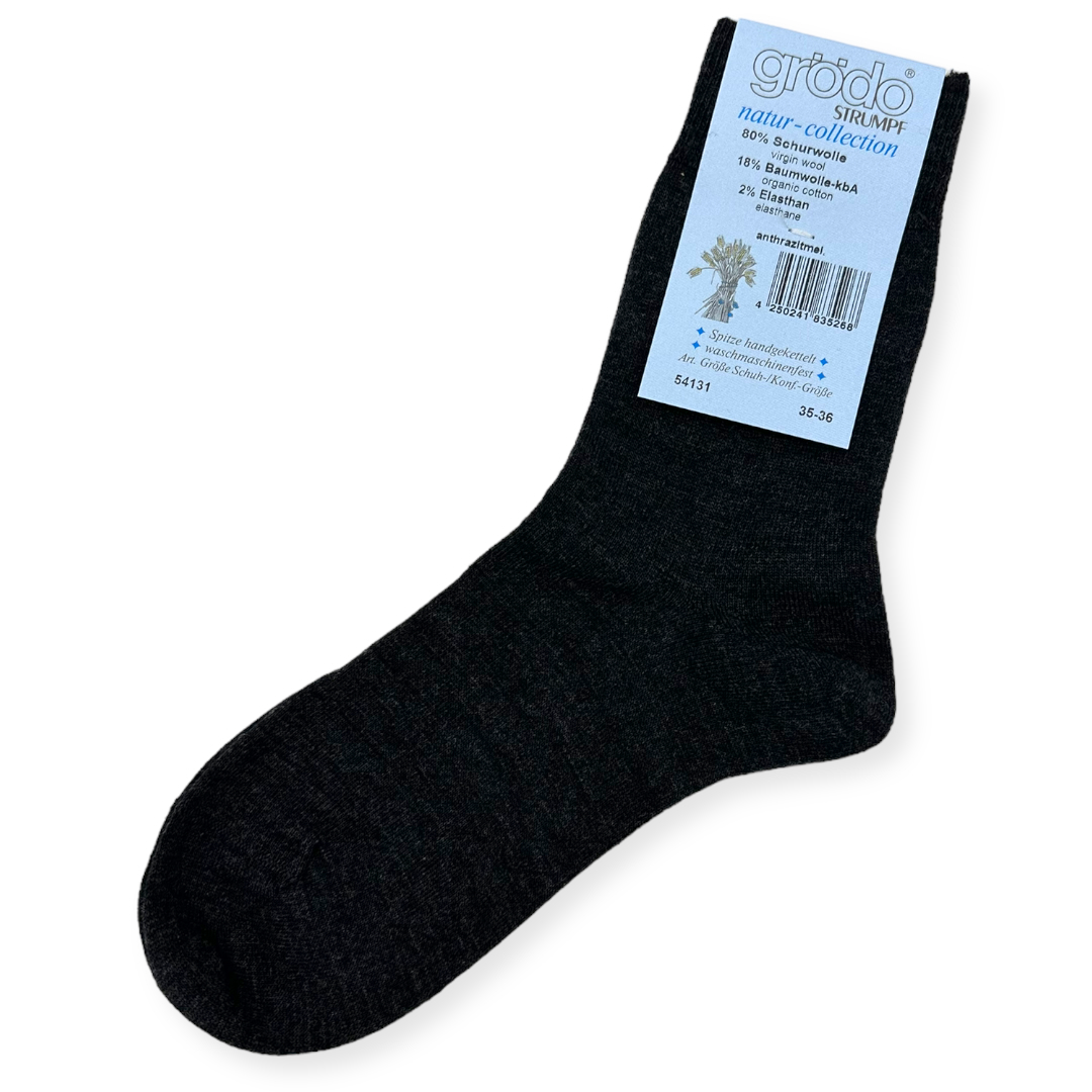 dünne, warme Wollsocken Erwachsene anthrazit