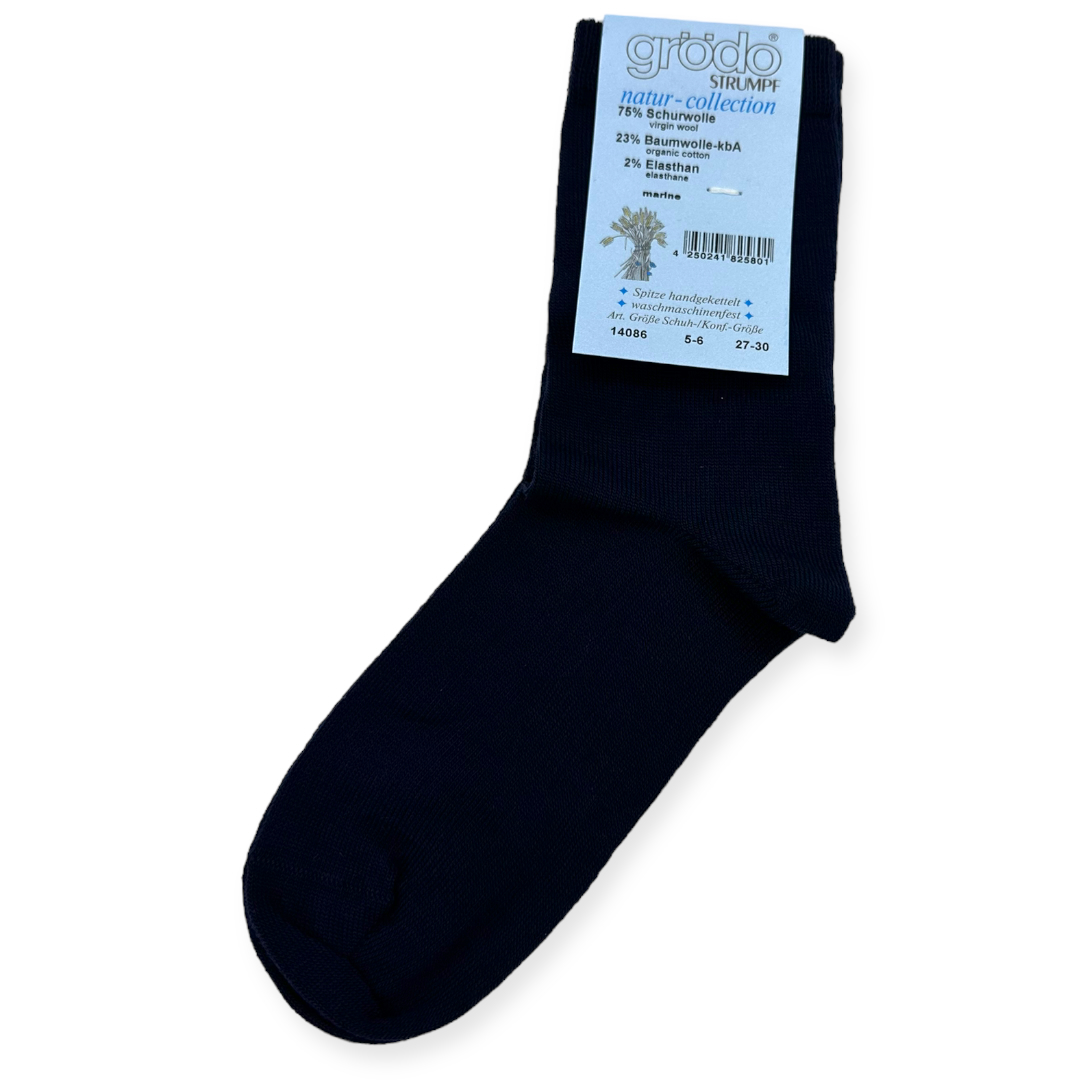 dünne, warme Wollsocken dunkelblau
